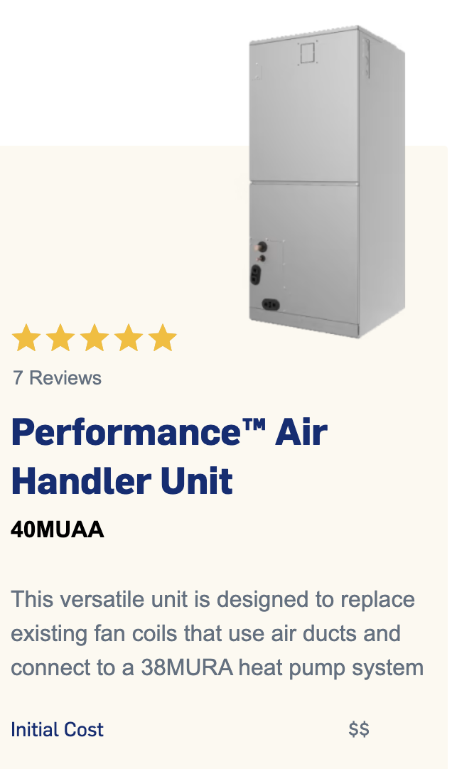 Carrier Performance Air Handler Sun Air